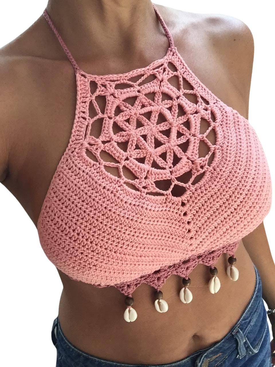 Rainbow Flower of Life Halter Top