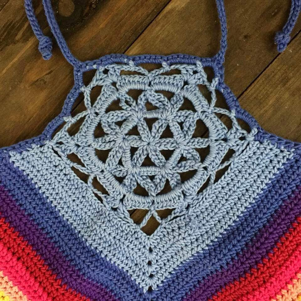Rainbow Flower of Life Halter Top