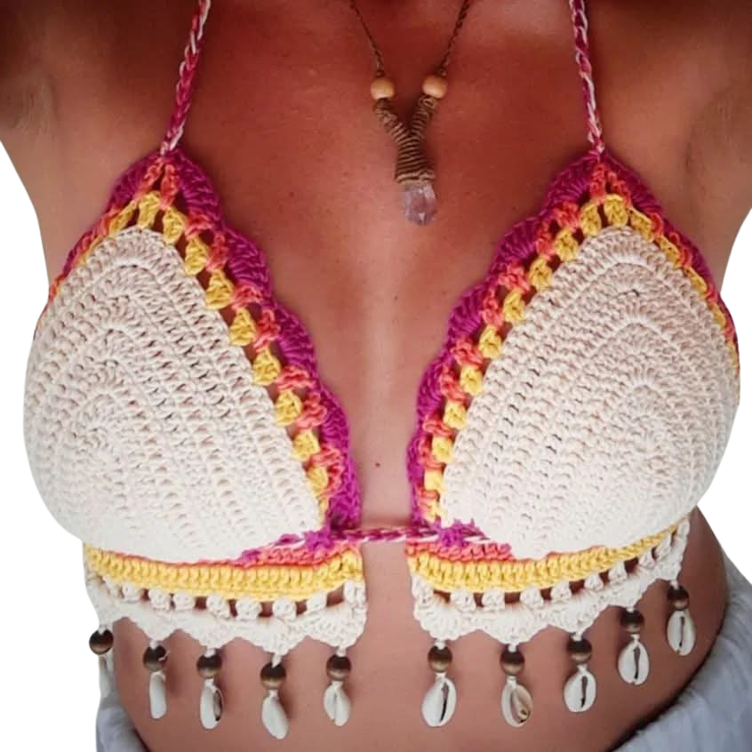 Cowrie Shell Bikini Top